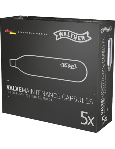 BOMBOLETTA CO2 X LUBRIFICAZIONE - marca WALTHER - modello 4.1683 - calibro CO2 X LUB. - misura LUBE - ARIA COMPRESSA - RICARICA 6373