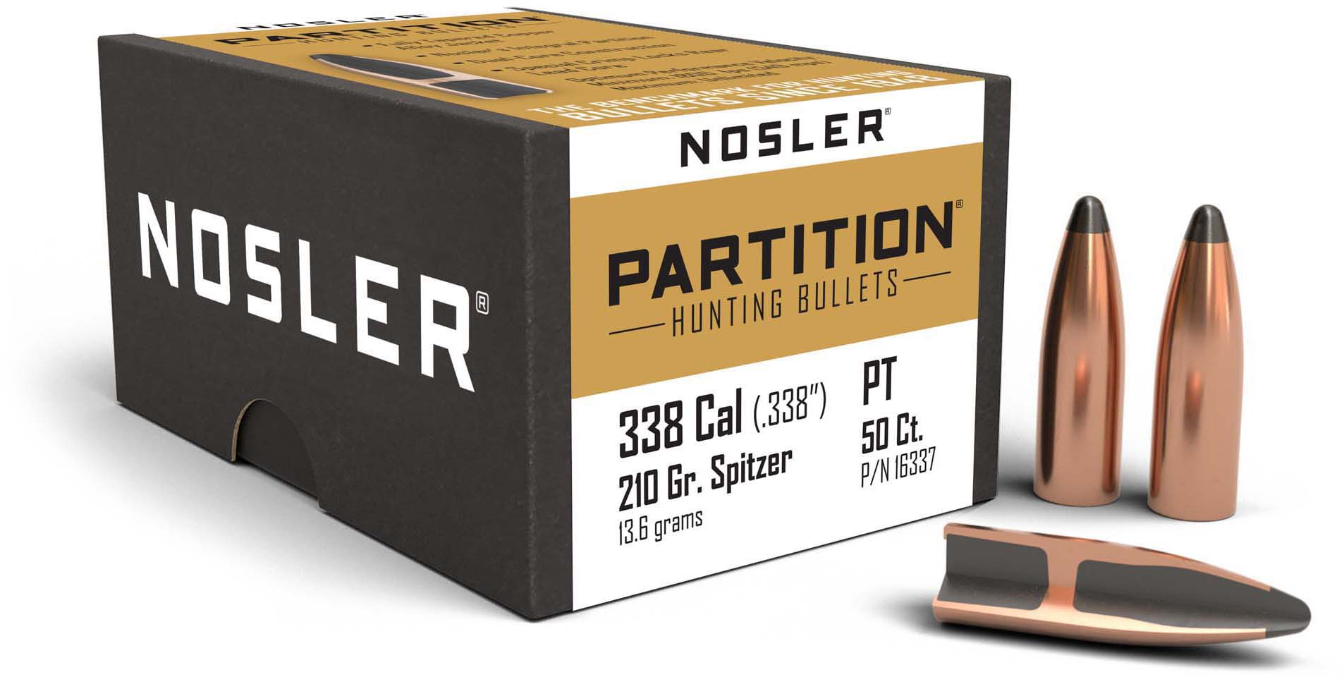 PALLE - marca NOSLER - modello 16337 SP PARTITION - calibro 338 (338