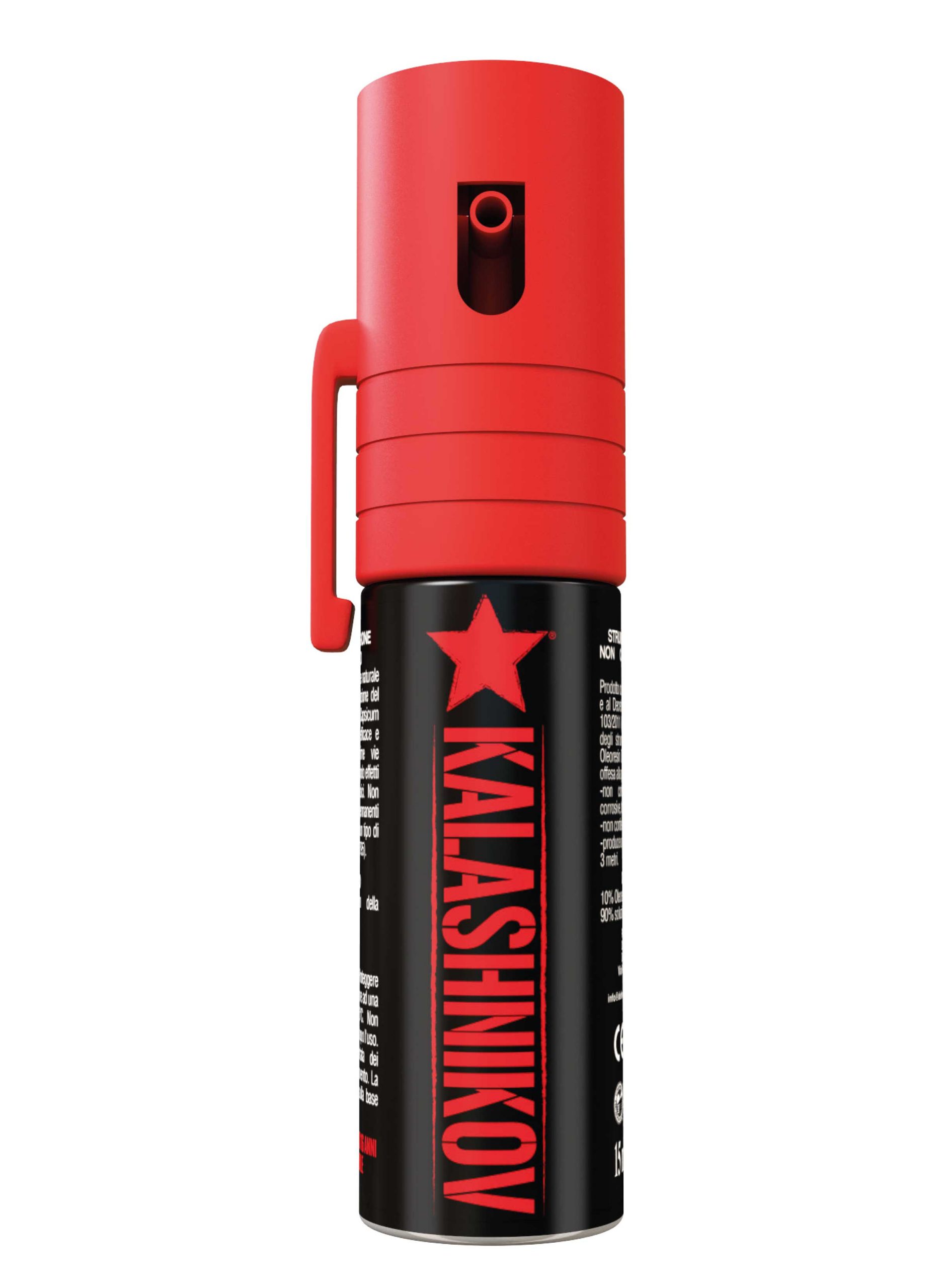 SPRAY AL PEPERONCINO - marca DEFENCE SYSTEM - modello KALASHNIKOV - calibro LEGITTIMA DIFESA - misura 900.000 Scoville - AUTODIFESA - SPRAY ANTIAGGRESSIONE 7056