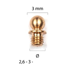 MIRINO - marca AV - modello MIRINO A PALLINA OTTONE A VITE - calibro Ottone - misura 2,6-3 A PALLINA - VARIE - MIRINI 7251