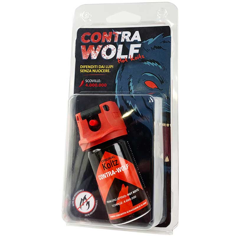 SPRAY ANTIAGGRESSIONE - marca DEFENCE SYSTEM - modello CONTRA WOLF - calibro ANTILUPO - misura 4.000.000 Scoville - AUTODIFESA - SPRAY ANTIAGGRESSIONE 7520