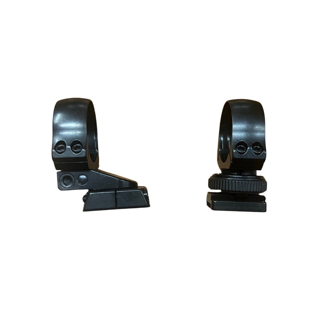 BASE ATTACCO A PIVOT - marca RECKNAGEL - modello BASE ATTACCO A PIVOT CON ANELLI DA 30 - calibro PIVOT PER SAKO MOD. 85 - misura G9-SM D 30mm f. Sako Forester - ATTACCHI MOBILI - BASI CON ANELLI 7522