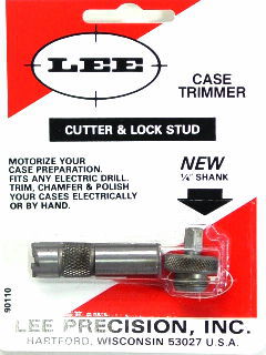ADATTATORE TRAPANO PER BOSSOLI - marca LEE - modello 90110 Cutter & Lock Stud Case Trimmer - calibro Universale - misura Unica - RICARICA ATTREZZI - PULIZIA E PREPARAZIONE BOSSOLI 7536