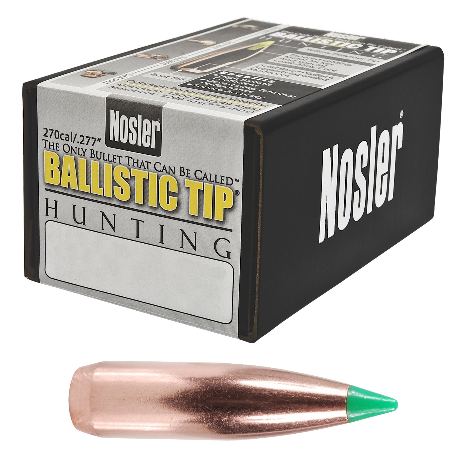 PALLE - marca NOSLER - modello 26100 SP BALLISTIC TIP - calibro 6,5mm (264