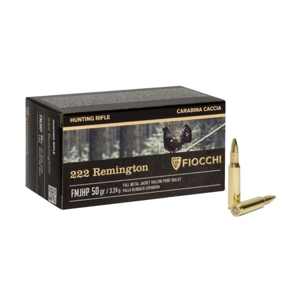 Cartucce - marca FIOCCHI - modello FMJHP - calibro 222REM - CARTUCCE PER CARABINA - CARTUCCE PER LA CACCIA/TIRO 3472