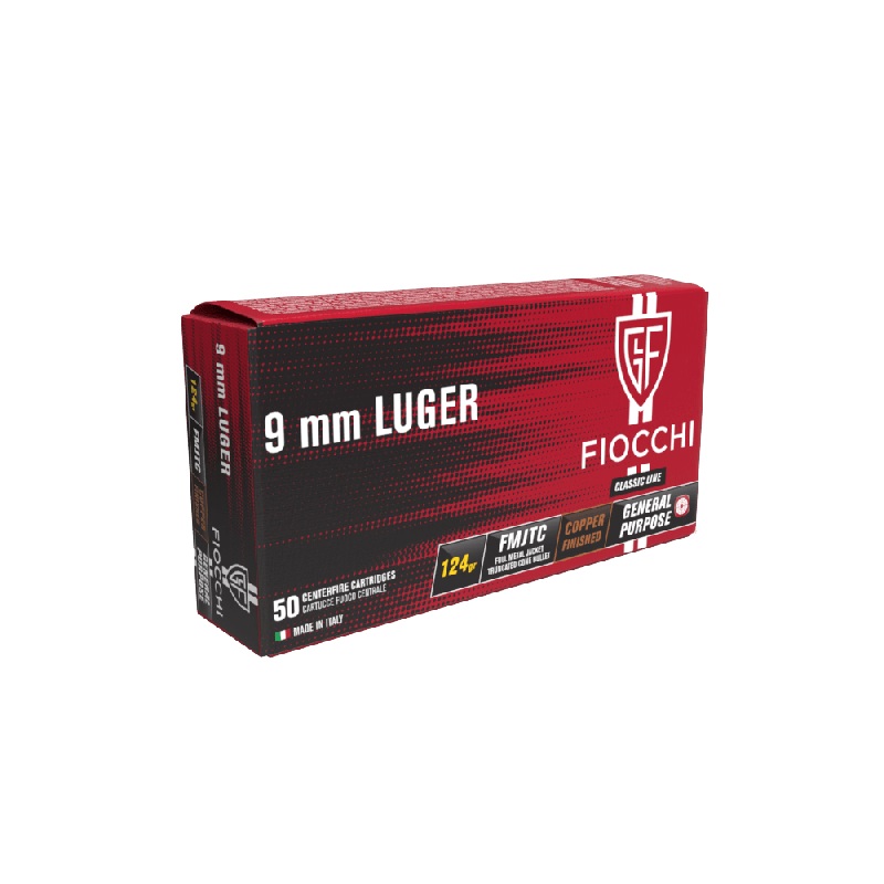 Cartucce - marca FIOCCHI - modello FMJTC - calibro 9 LUGER - CARTUCCE PER PISTOLA - CARTUCCE PER LA CACCIA/TIRO 3558