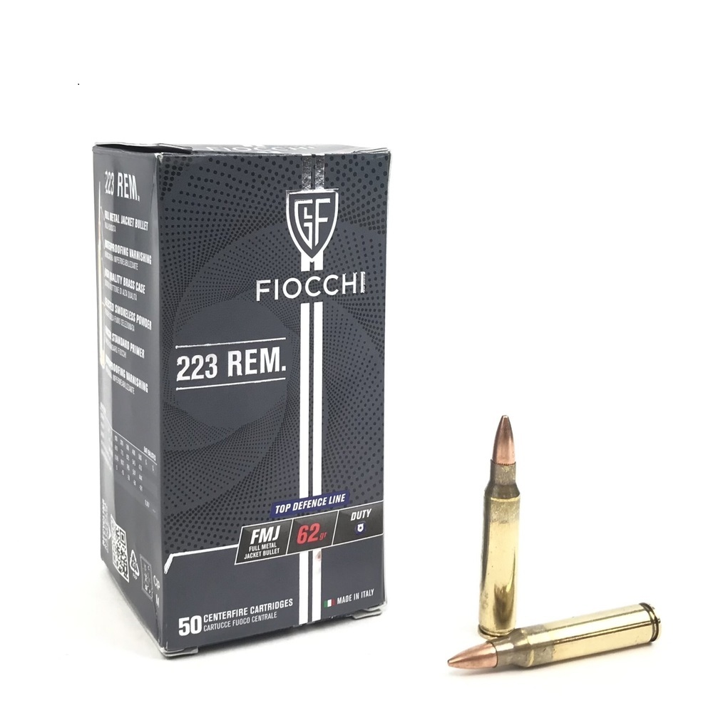 Cartucce - marca FIOCCHI - modello Fmj 62gr - calibro 223REM - CARTUCCE PER CARABINA - CARTUCCE PER IL TIRO 3893