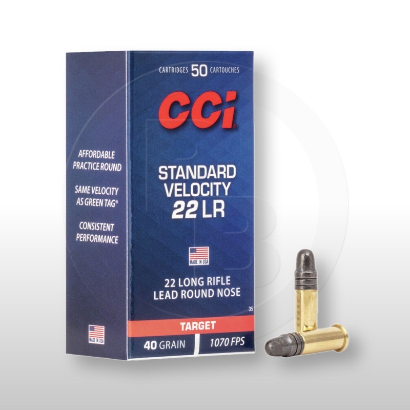 Cartucce - marca CCI - modello LR Standard 40 Grain 326 m/s - calibro 22LR - CARTUCCE PER CARABINA/PISTOLA - CARTUCCE PER IL TIRO 3895